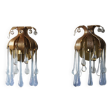 Crystal Wall Lights by Palme & Walter Palwa, 1960s, Set of 2