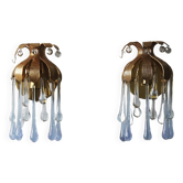 Crystal Wall Lights by Palme & Walter Palwa, 1960s, Set of 2