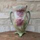 Art Nouveau barbotine vase Gerber Prestige Paris with floral decoration