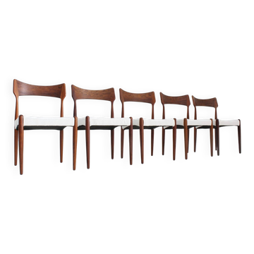 Ensemble de chaises de salle à manger vintage danoises par Bernhard Pedersen, années 1960.