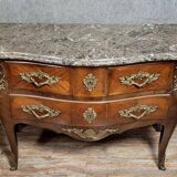 Louis XV style curved chest of drawers in marquetry circa 1880