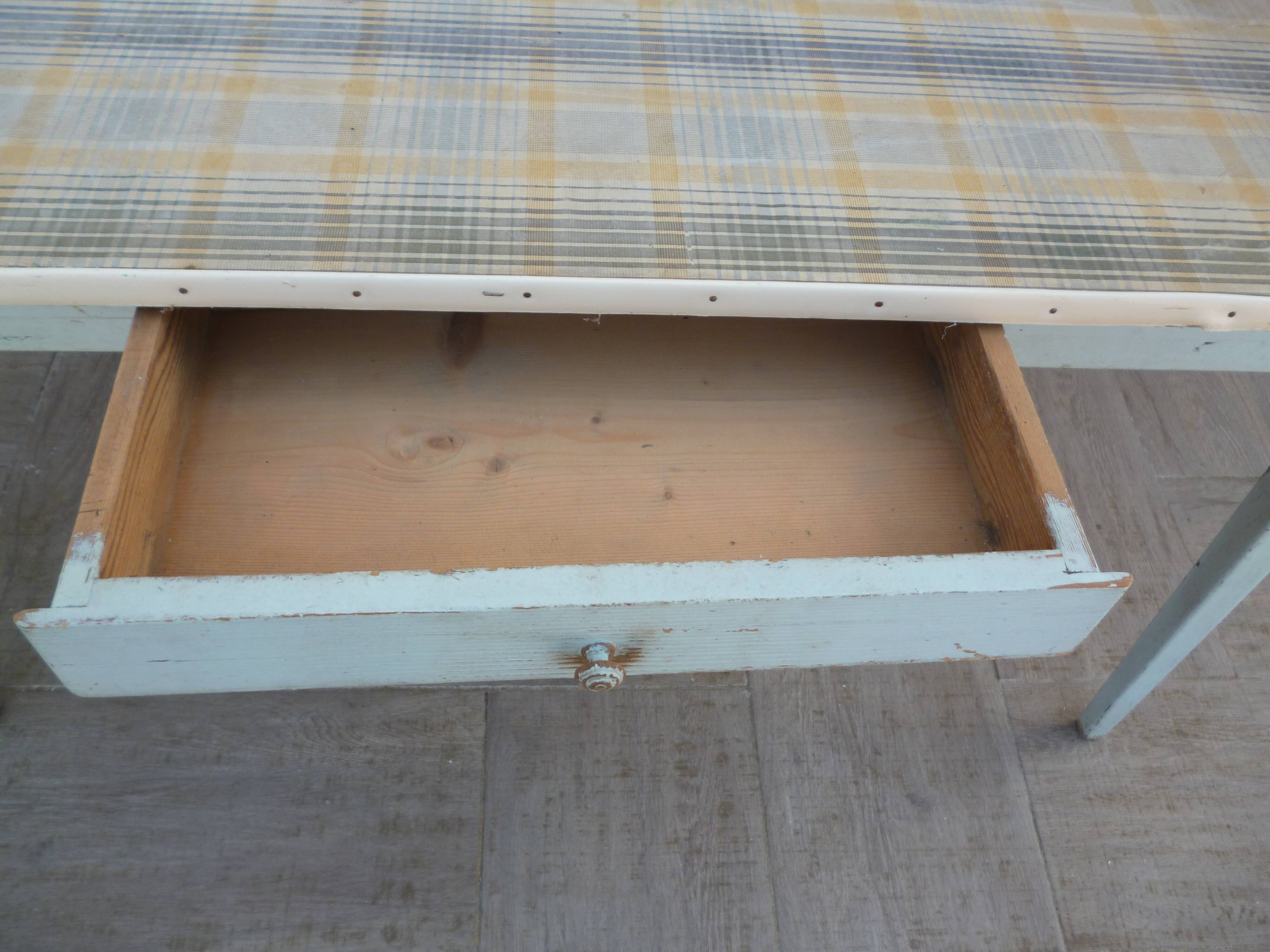Vintage farm table with drawer