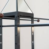 Wooden and brass coat rack, set of 4, 1970s