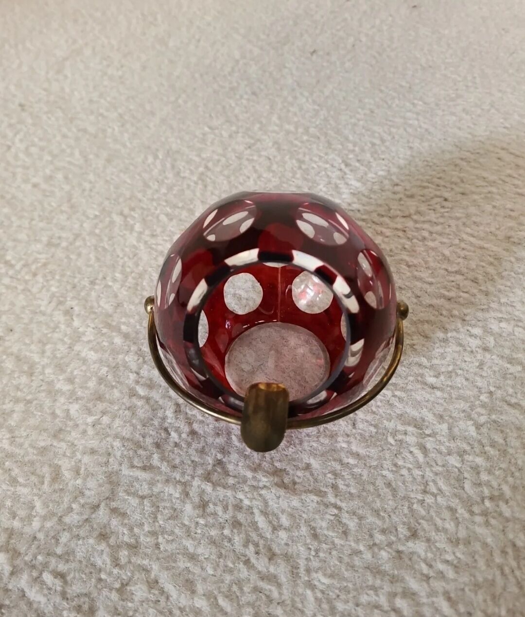 Ashtray in glass and brass 1960s