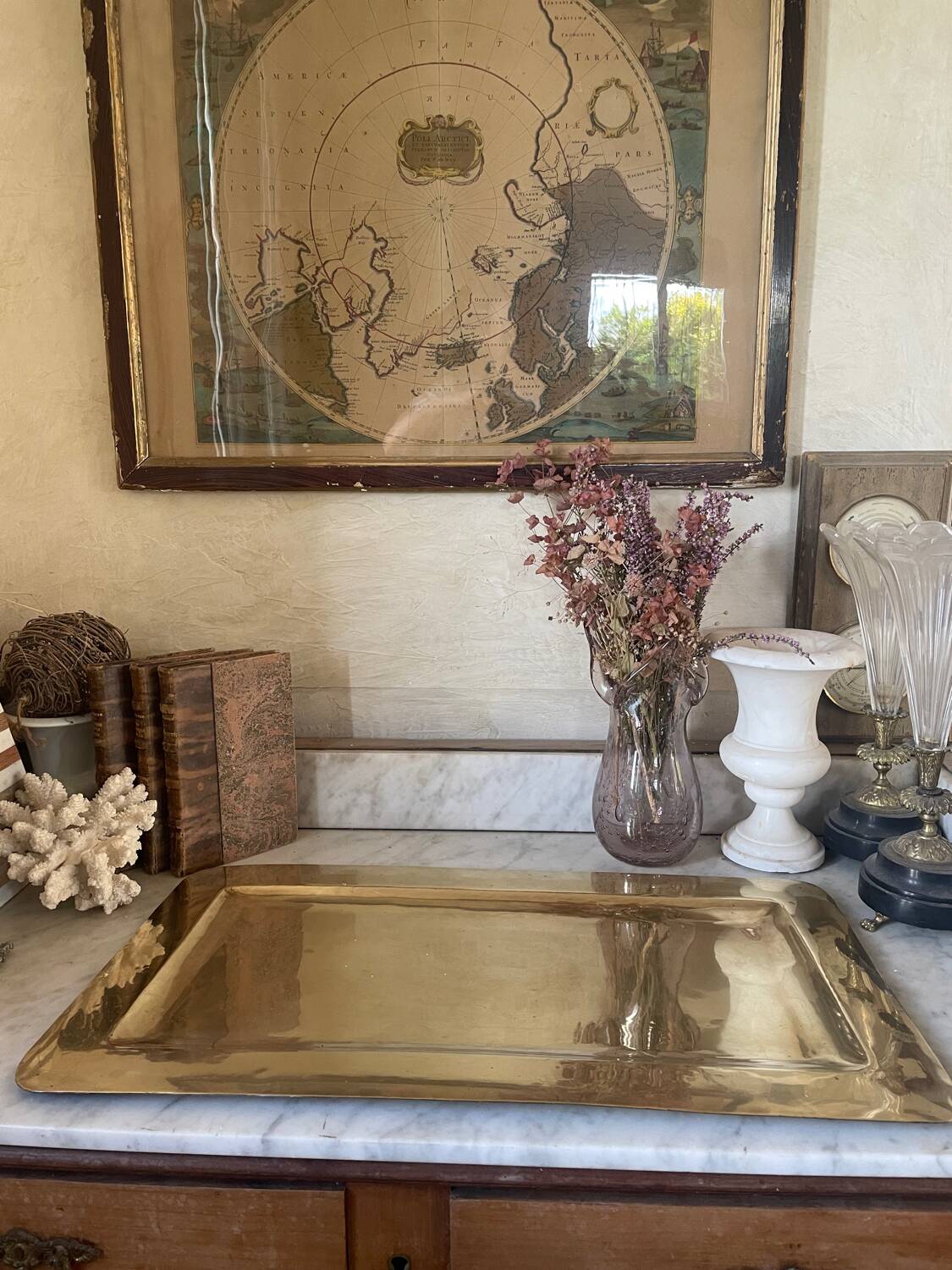 Plateau en laiton vintage