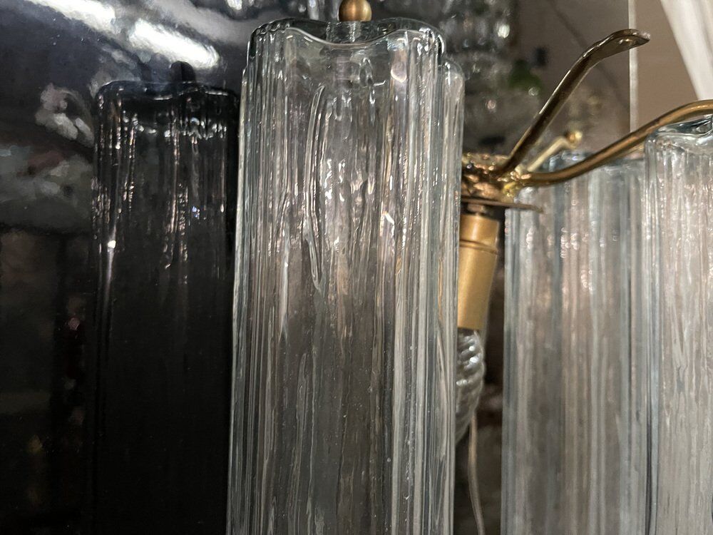 Murano glass tube tronchi sconces, 1980s, set of 2