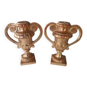 Paire de supports de palmes en bois doré de la fin du XVIIIe siècle, période néoclassique