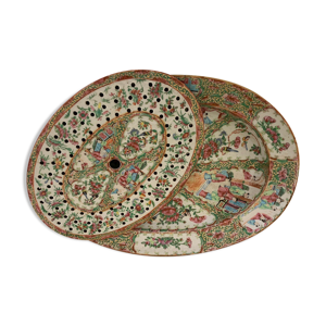 Plat et couvercle porcelaine, époque