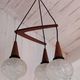 Boomerang Cascade Pendant Chandelier in Teak and Glass from Philips, 1950s