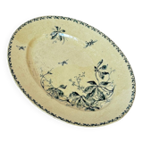 Large oval iron earth dish Gien