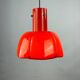 Red glass flower-shaped pendant by Glashütte Limburg.