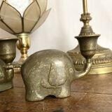 Vintage brass elephant candlestick holders, 1960s/70s.