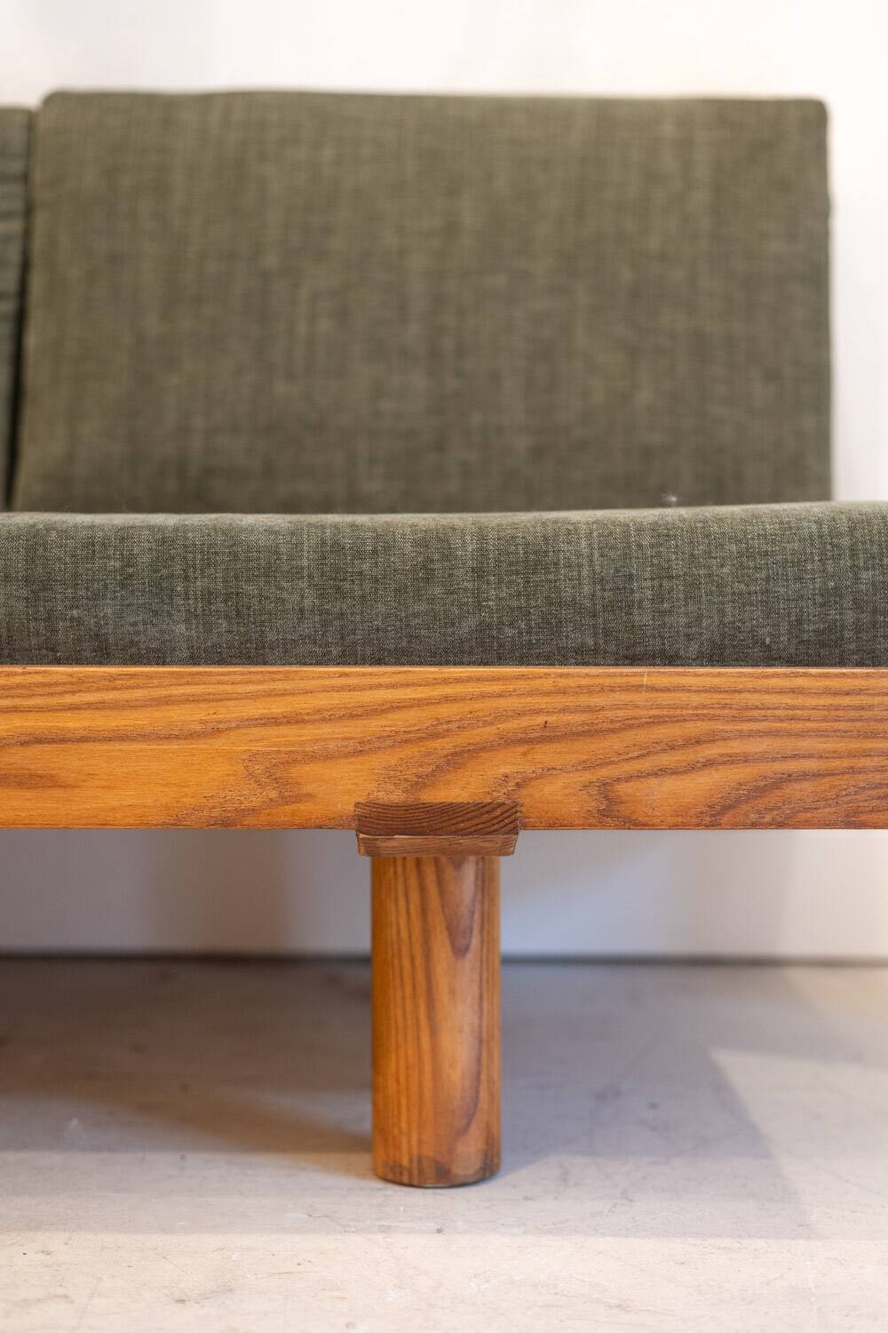 Pierre Chapo. "L09" three-seater bench in blonde elm. 1990s.