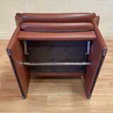Pair of "Erpo" designer leather armchairs