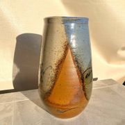 Vintage 60s stoneware vase signed