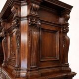 Renaissance-style notary cabinet in solid walnut – 19th century