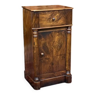 19th-century walnut bedside table