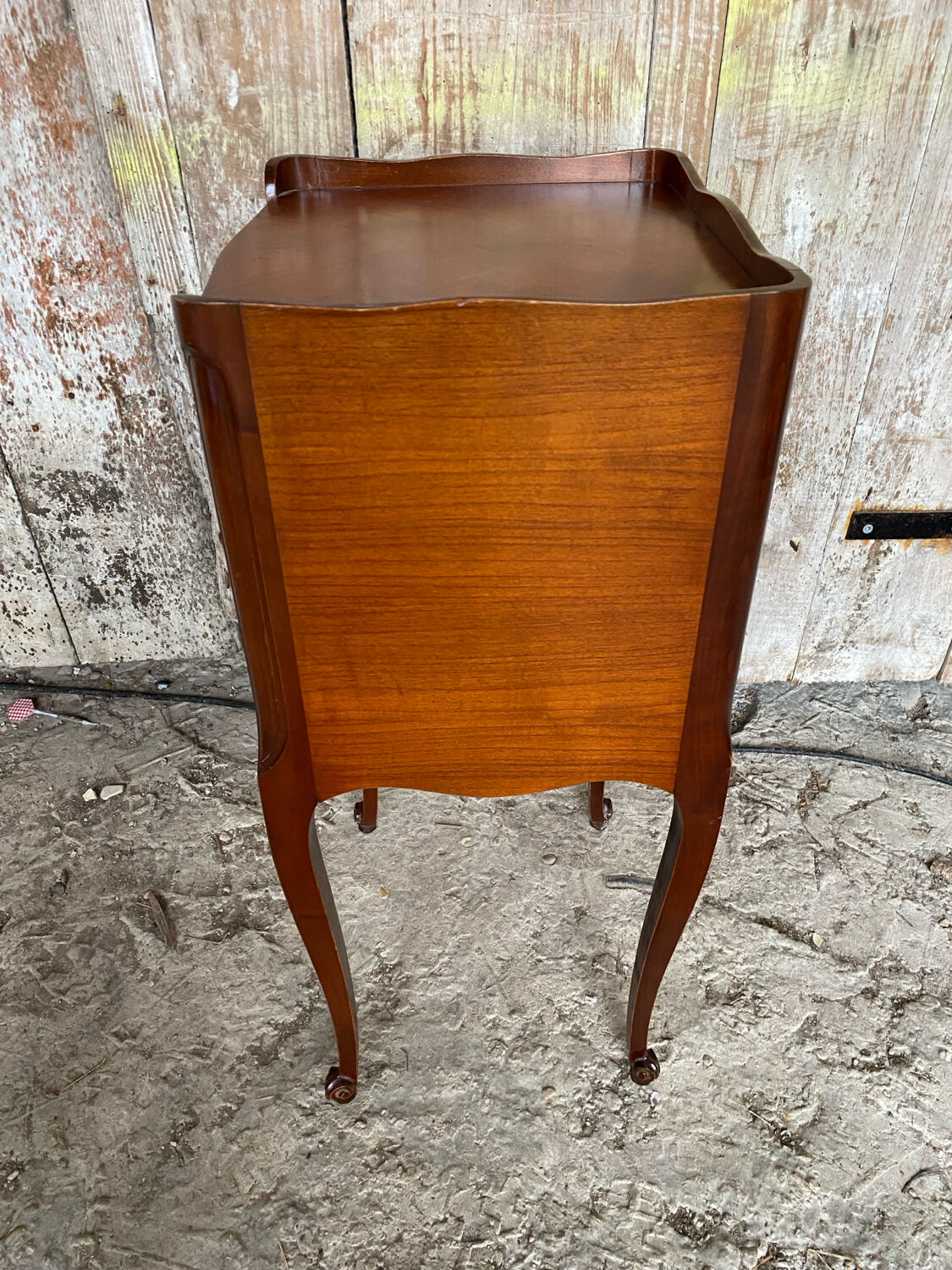 Antique Nightstand Louis XV Style Wood 3 Drawers + Vintage Case #