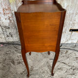 Antique Nightstand Louis XV Style Wood 3 Drawers + Vintage Case #