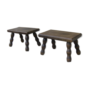 Paire de tabourets bas porte-plantes