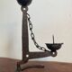 Bougeoir chandelier double Brutaliste fer forgé