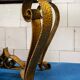 Coffee cup in golden iron and marble from Colli, Italy, 1950s
