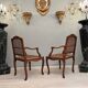 Paire de fauteuils cannés moulures et sculptes d'epoque régence