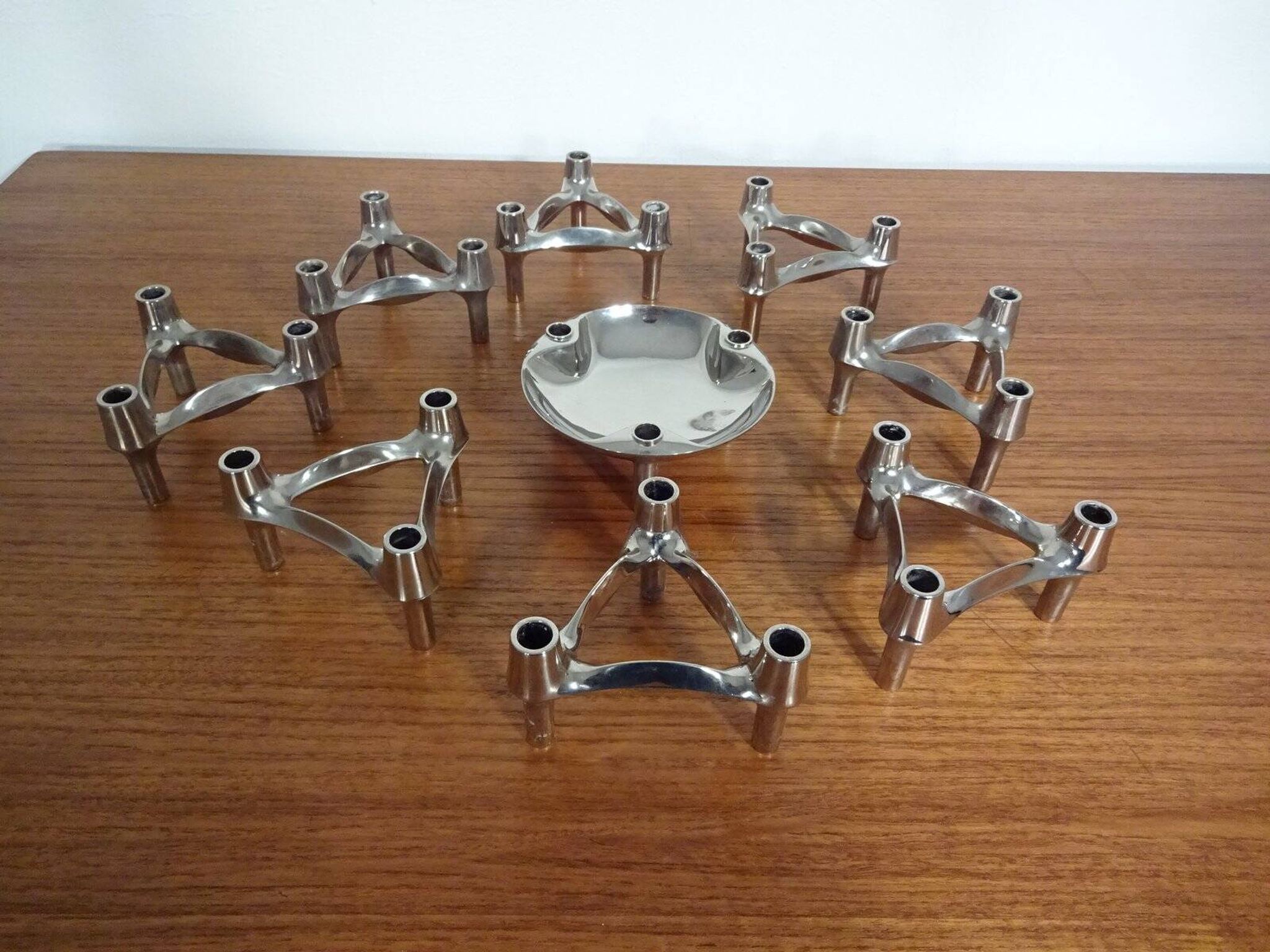 Candleholders by Ceasar Stoffi & Fritz Nagel for BMF, 1960s, Set of 9
