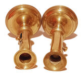 Pair of brass candle holders