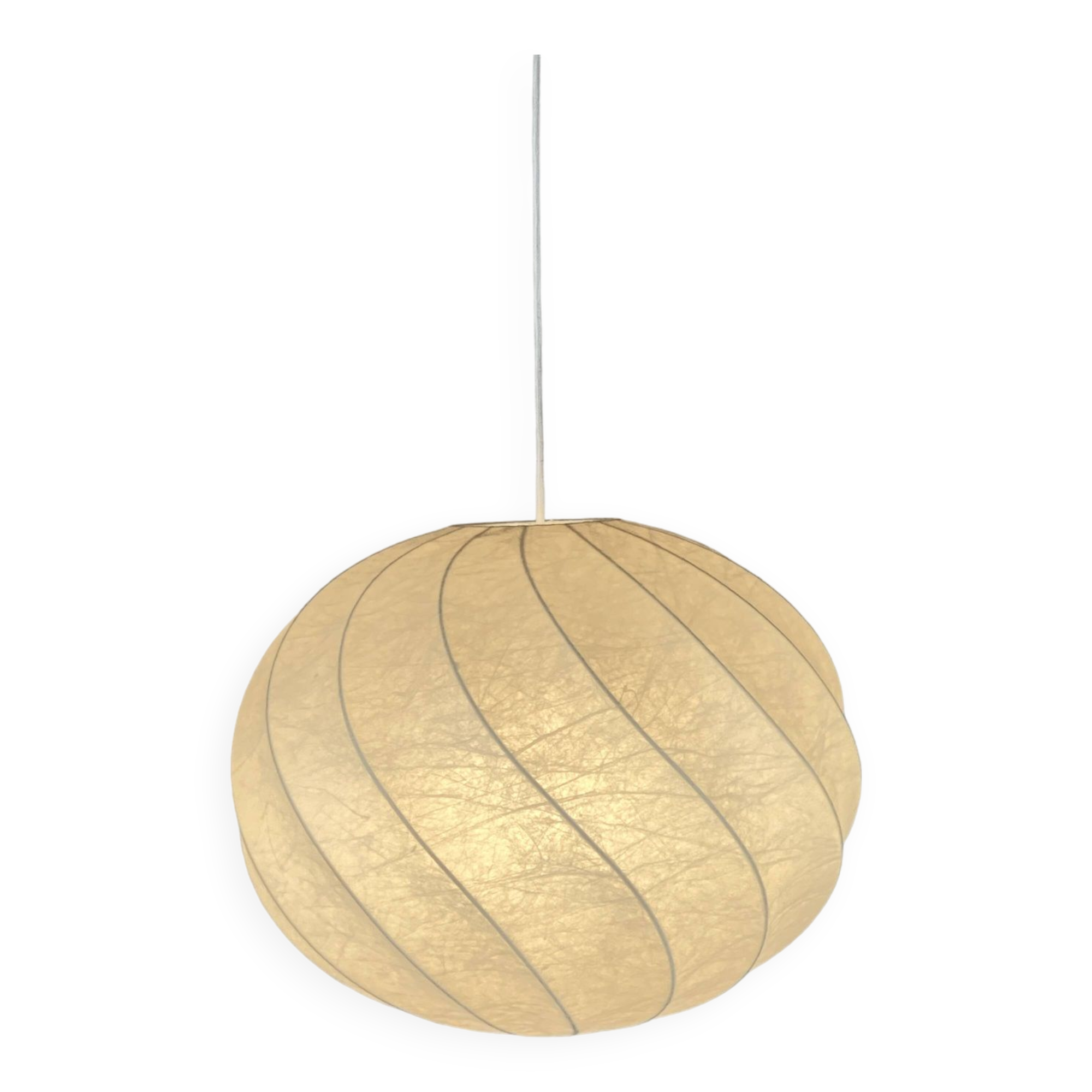 Midcentury cocoon swirl hanging pendant lamp, Germany 1960s