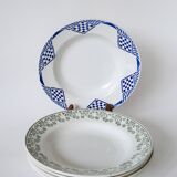 Lot of 5 mismatched soup plates Saint Amand and Moulins des Loups 1930