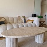 Beige travertine coffee table avenue