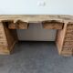 Double jeweller's workbench in solid oak, 18 drawers, early 20th century.