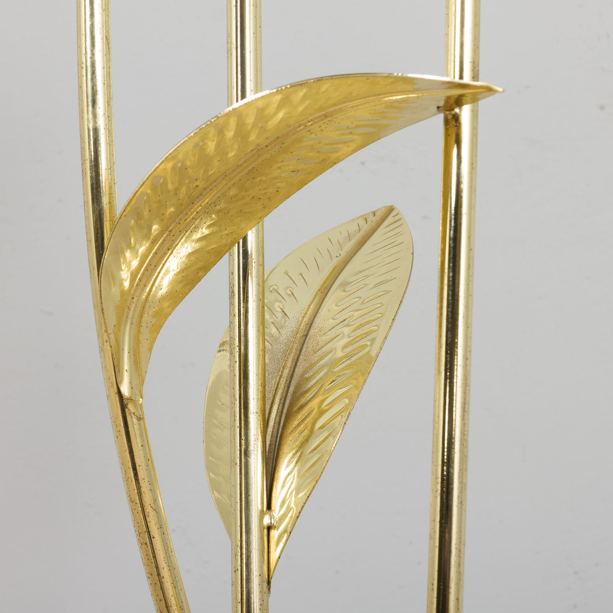 Italian floral brass floor lamp, 1970-80s