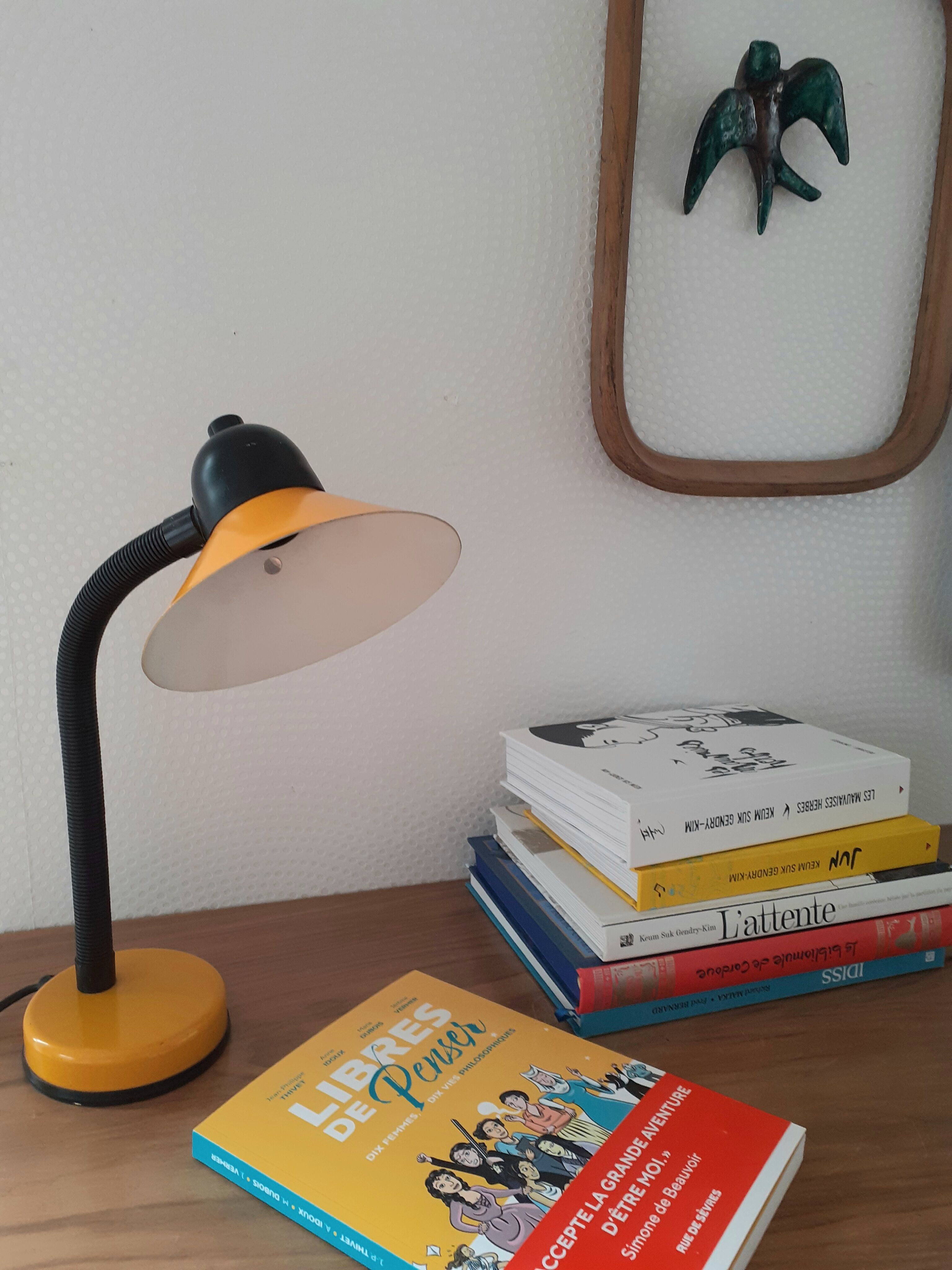 Desk lamp yellow-orange and black Made in France