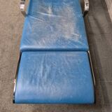 Blue leather lounge chair futuro 3 by massimo iosa ghini for moroso - italy 1980's