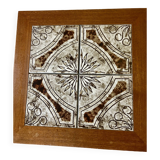 Danish mid-century teak sidetable with tile inlay 1960s
