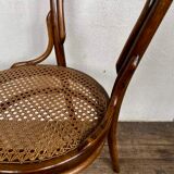 set of 4 bistro chairs in curved wood from the 1920s 1930s Canned seat