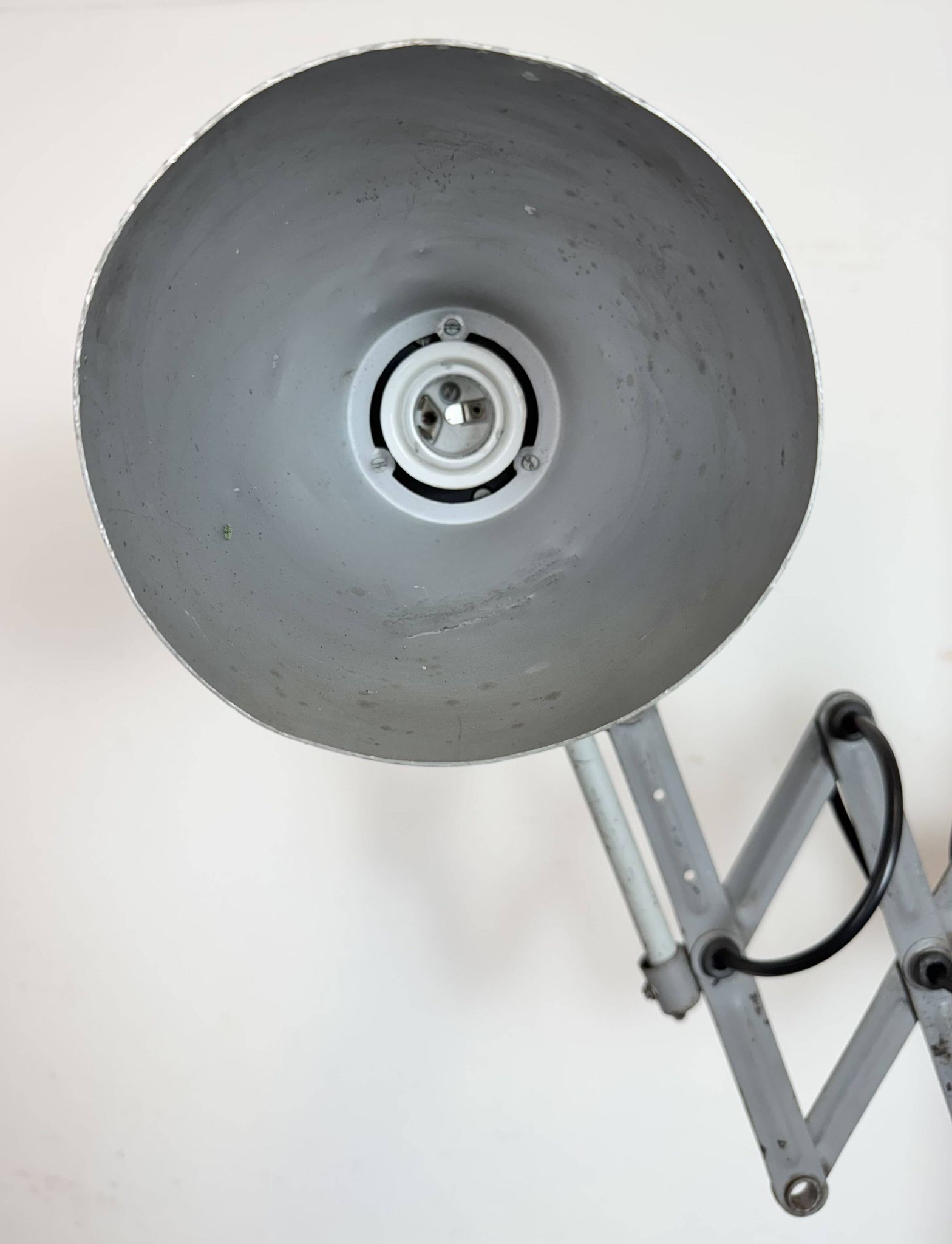 Industrial Grey Scissor Wall Lamp, 1960s