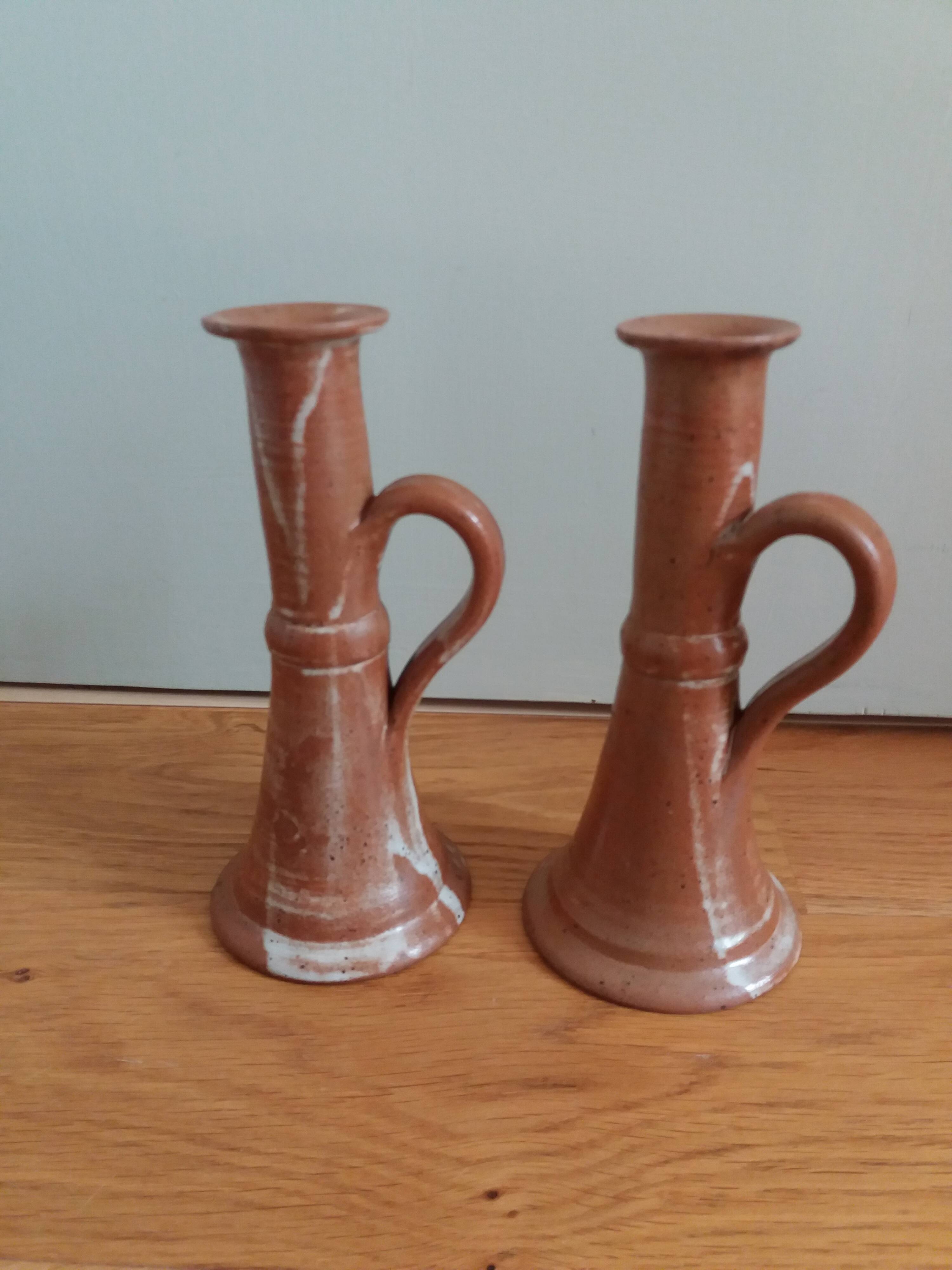 Stoneware candle holders