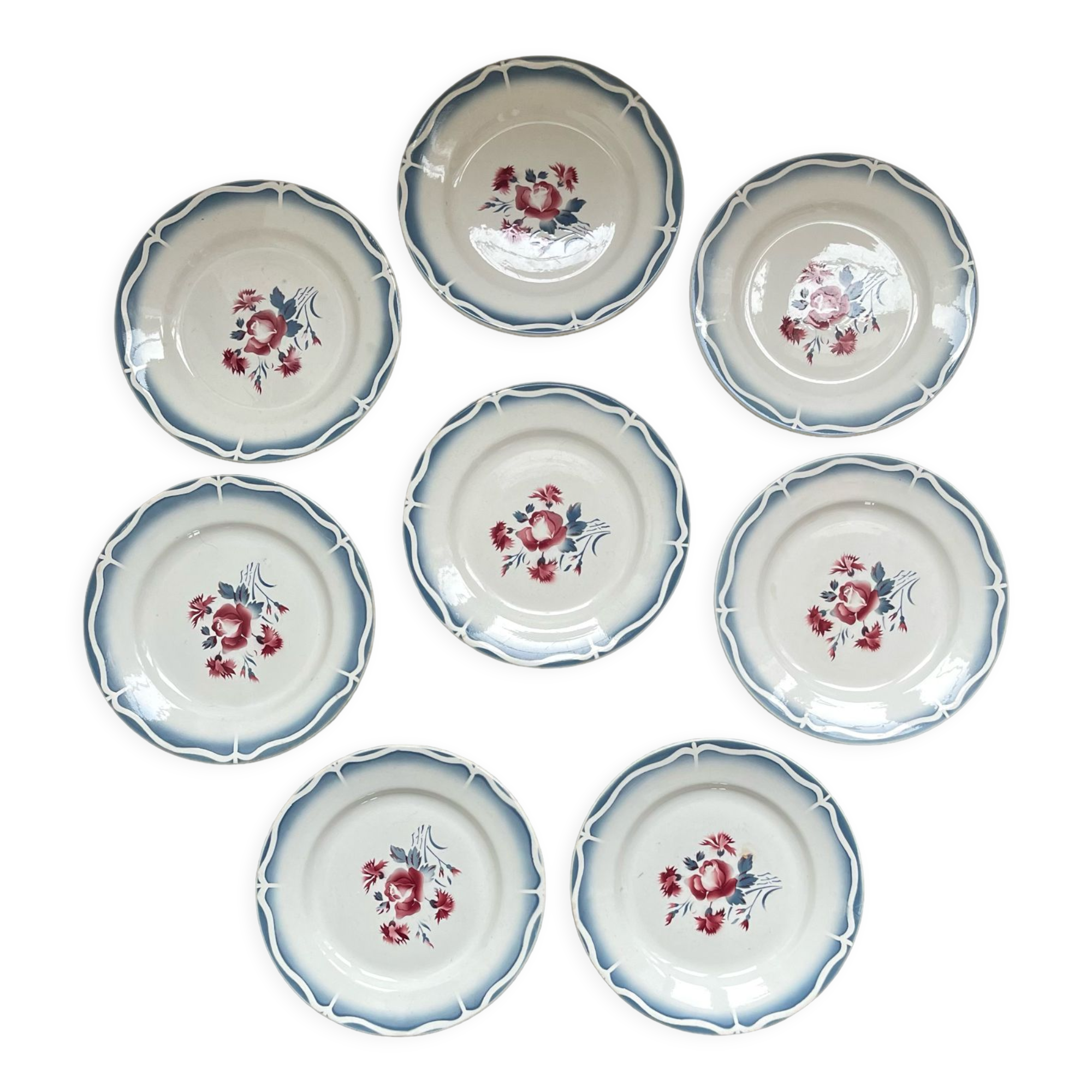 8 flat plates digoin sarreguemines