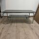 Coffee table in chrome metal and smoked glass design from the 70s