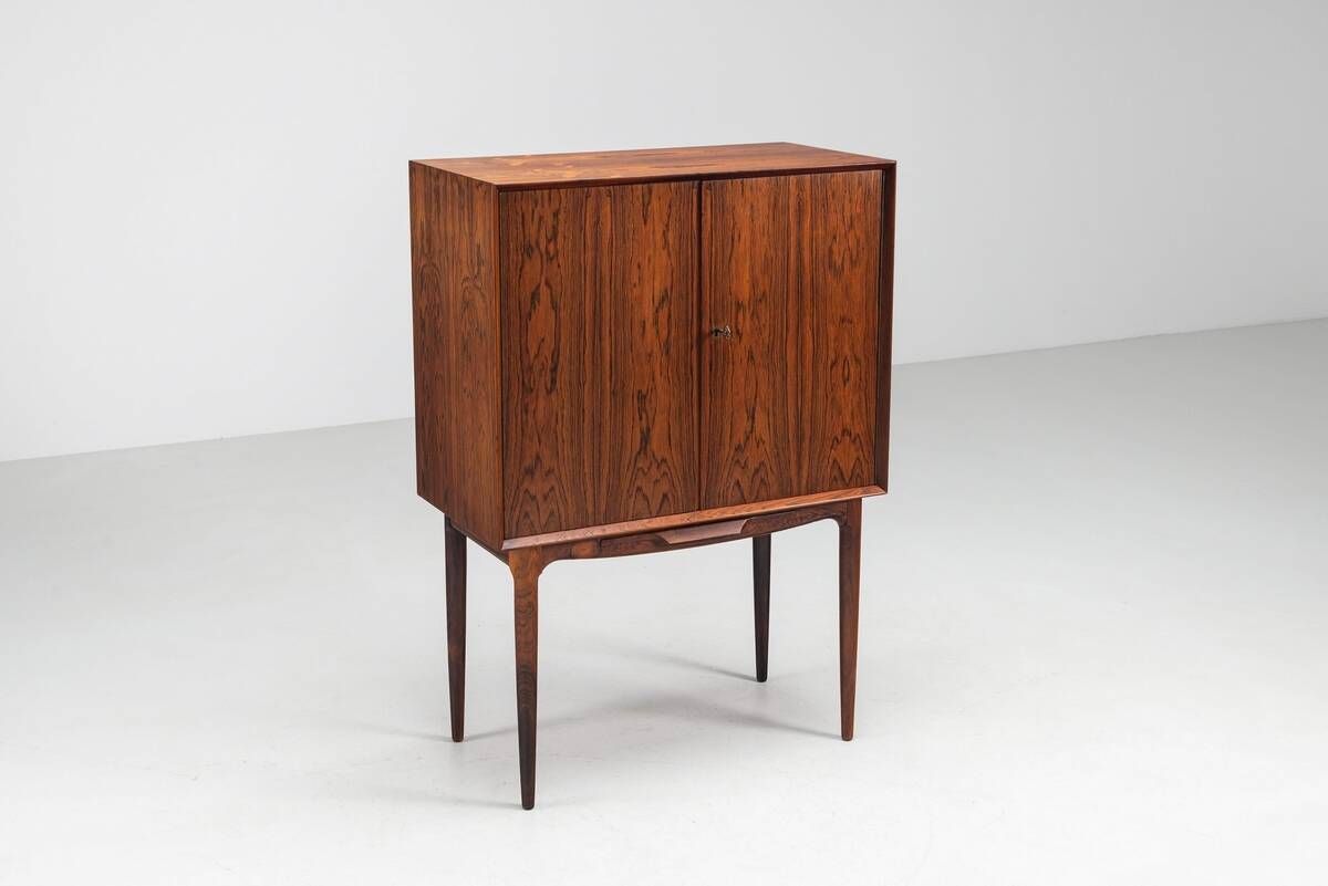 Illum Wikkelso bar cabinet in rosewood C. F. Christensen Denmark 1960
