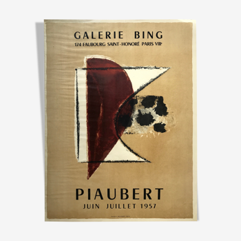 Affiche originale de Jean Piaubert galerie bing 1957