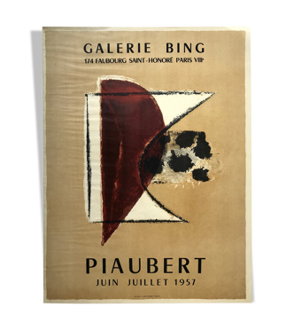 Affiche originale de Jean Piaubert galerie bing 1957