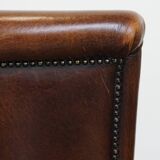 Set of 6 Dining Chairs Made from Sheepskin Leather