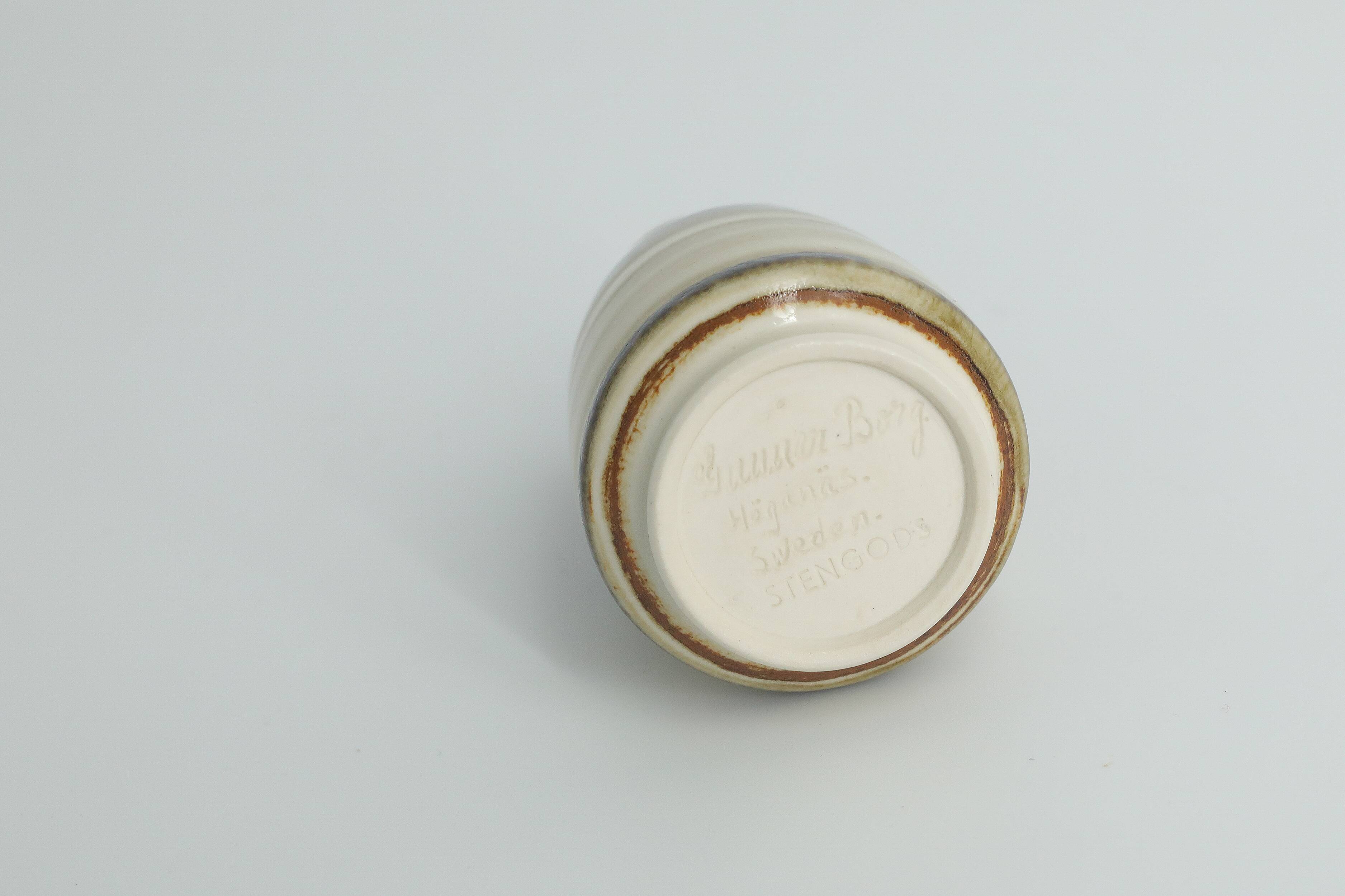 Small Scandinavian Collectible Vase in Brown Stoneware by Gunnar Borg for Höganäs Keramik, 1960s