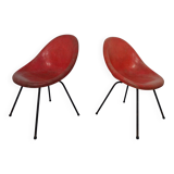 Set of French Fiberglass Side Chairs, 1960s