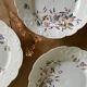 Ensemble de 4 assiettes vintages mésanges et liseron