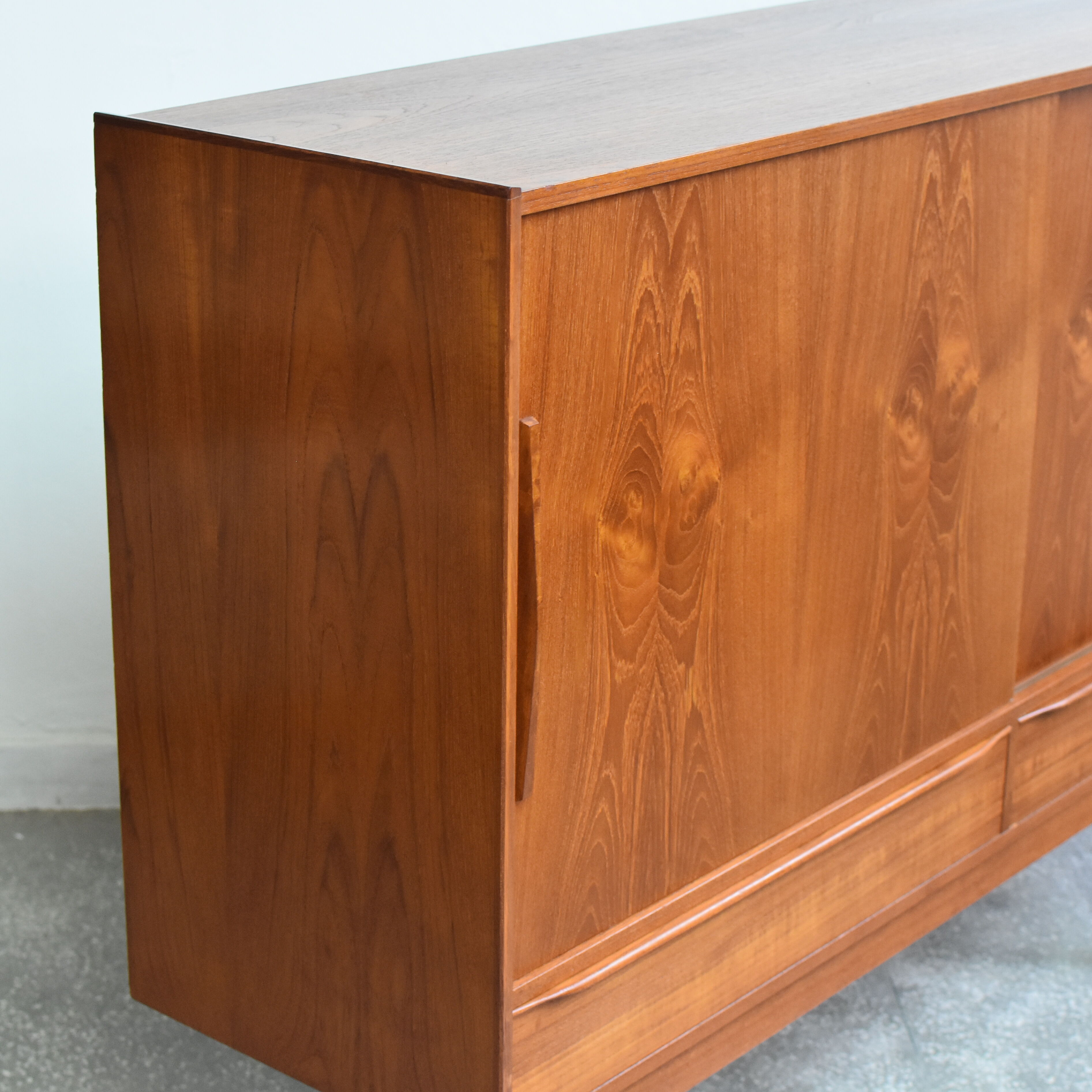 Scandinavian teak highboard, 1960